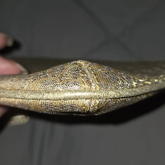 Coach Vintage Wristlet Gold & Silver Shimmer Metallic Wristlet - Picture 5 of 7